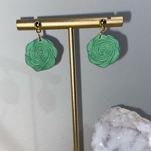 Rose clay earrings